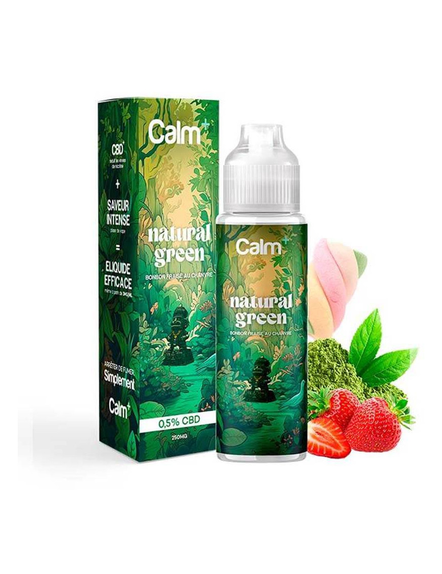 E-liquide Natural Green 50 ml – 0 mg – 0,5%  CBD | Calm+ – The Fuu