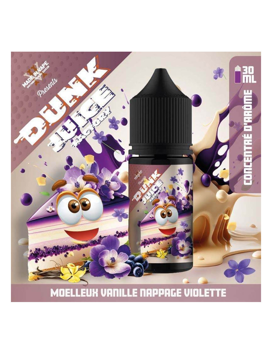 Concentré Moelleux Vanillé Nappage Violette 30 ml – Dunk Juice Factory – Made In Vape