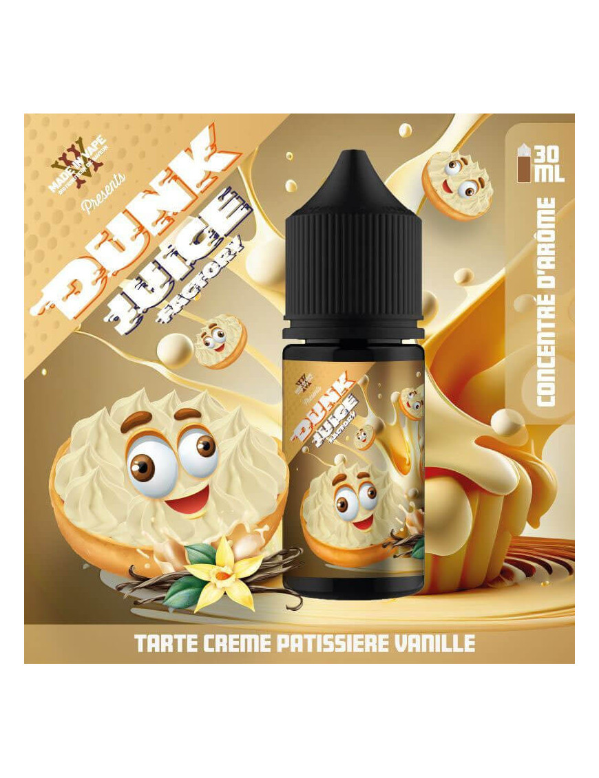 Concentré Tarte Crème Pâtissière Vanille 30ml - Dunk Juice Factory - Made In Vape Concentré Tarte Crème Pâtissière Vanille 30ml - Dunk Juice Factory - Made In Vape