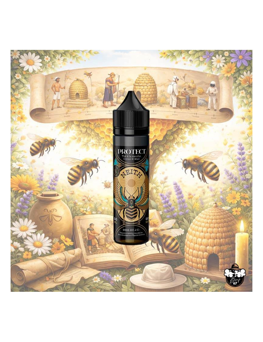 Neith 50 ml – E‑liquide Thé Vert Menthe Citron Miel – Mellifère Protect