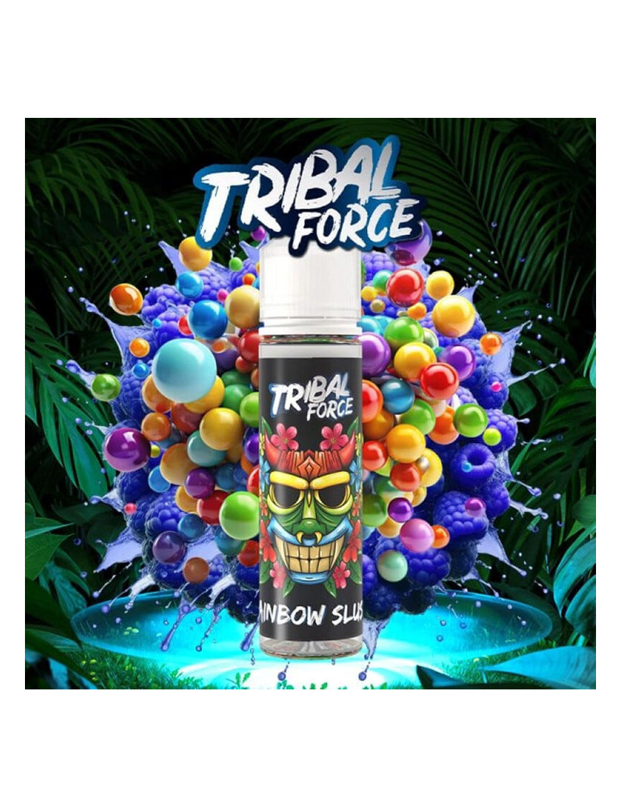 Rainbow Slush 0mg 50ml - Tribal Force | E-Liquid Dragibus-Bonbon und blaue Himbeere