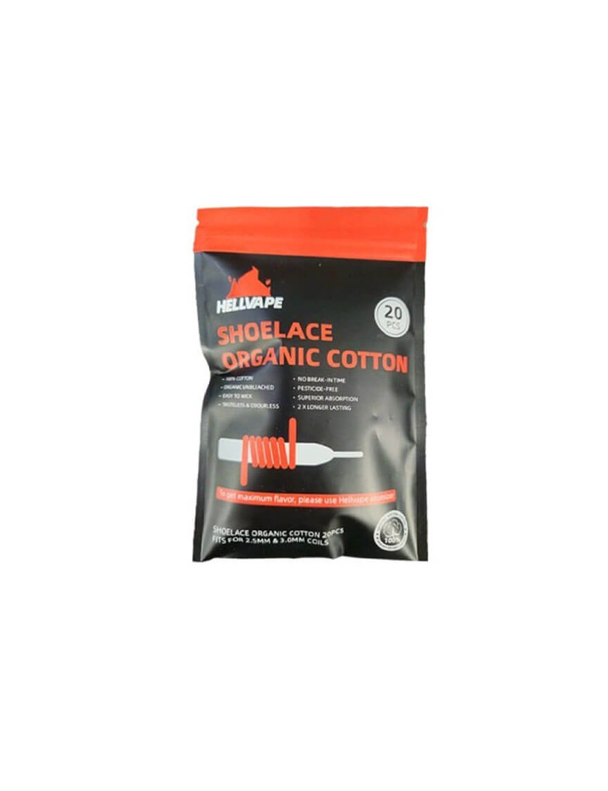 Hellvape Organische Schnürsenkel-Baumwolle – 20 Stück für 2,5 bis 3 mm Coils